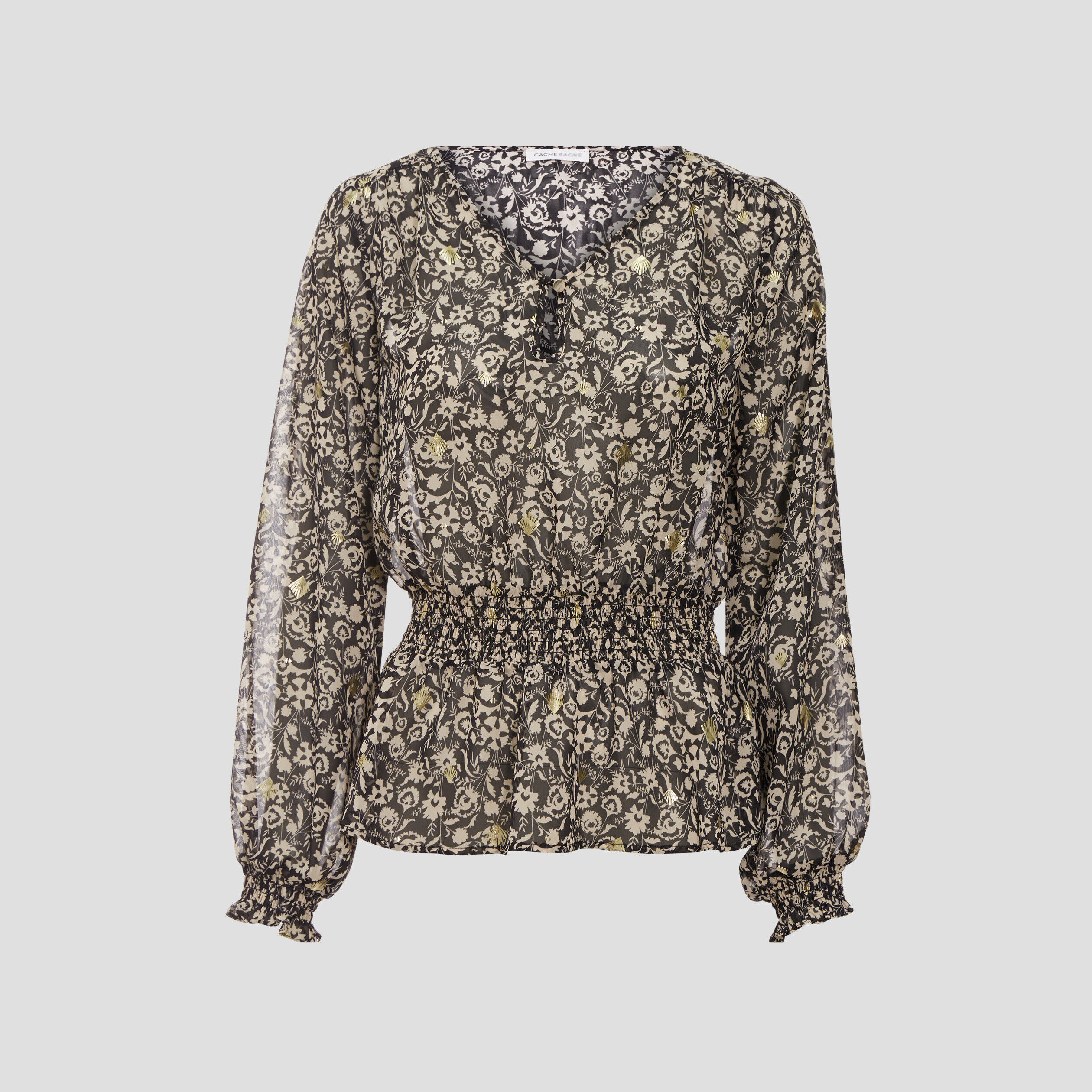 Blouse manches longues noir femme | Cache Cache