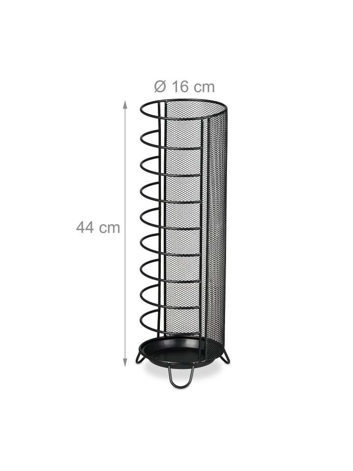 relaxdays Regenschirmständer in Schwarz - (H)44 x Ø 16 cm günstig kaufen onesize