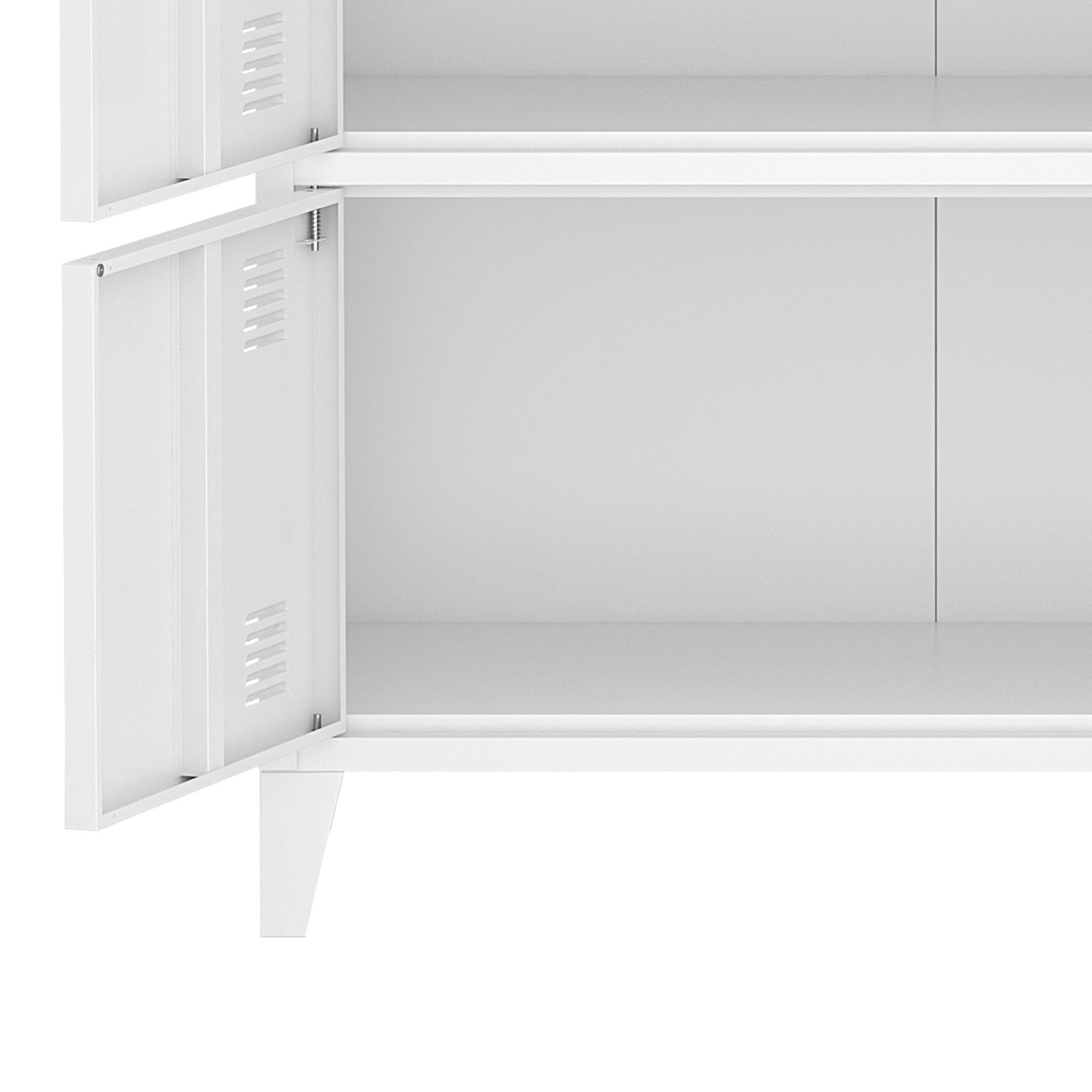 en.casa Mehrzweckschrank Hamina Büroschrank mit 4 Türen 80x40x82 cm Weiß
