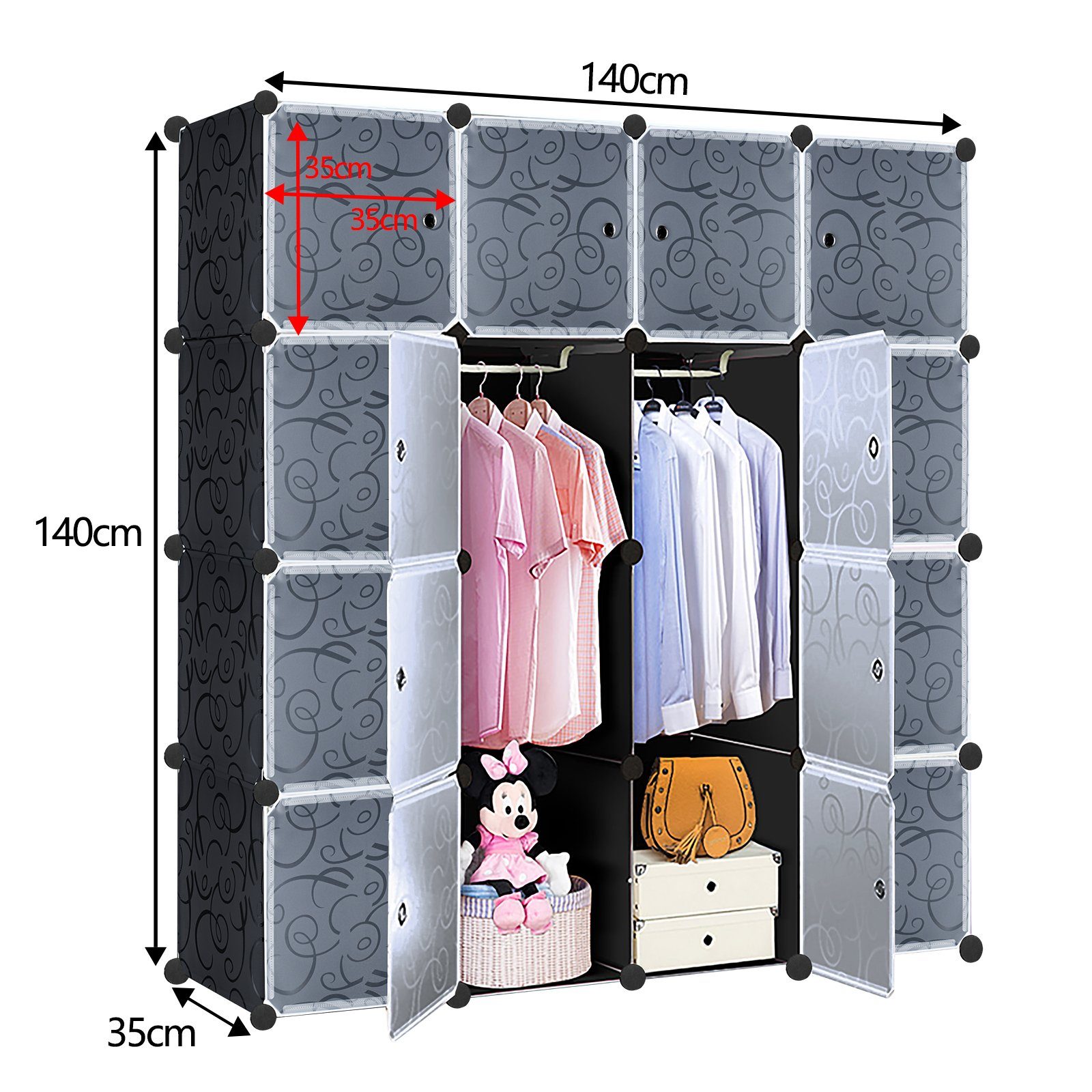 AUFUN Kleiderschrank DIY Kombischrank (16-St., modularer Kombischrank)