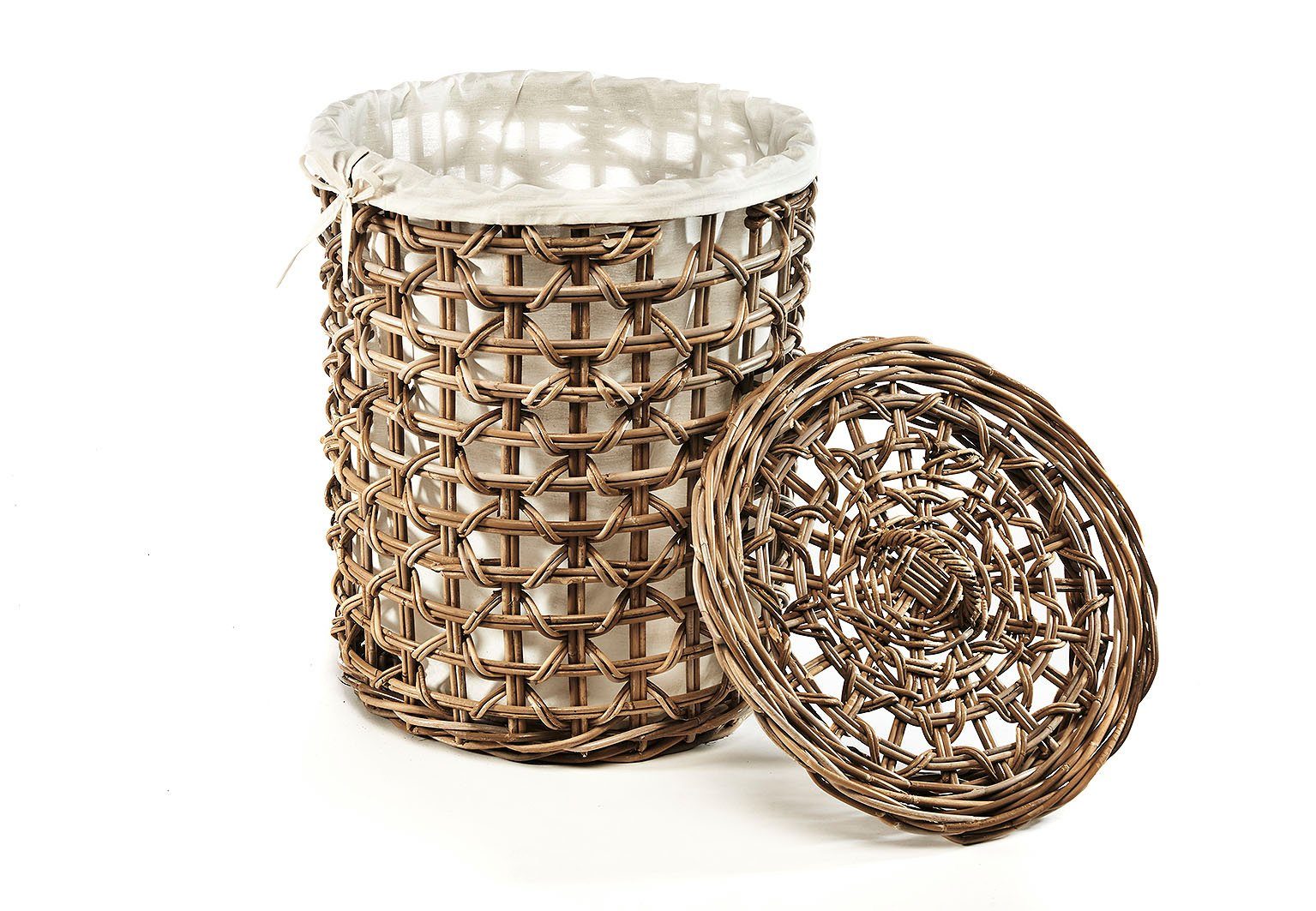Kobolo Wäschekorb Wäschebehälter PLAIT mit Deckel kubu grey Gr2