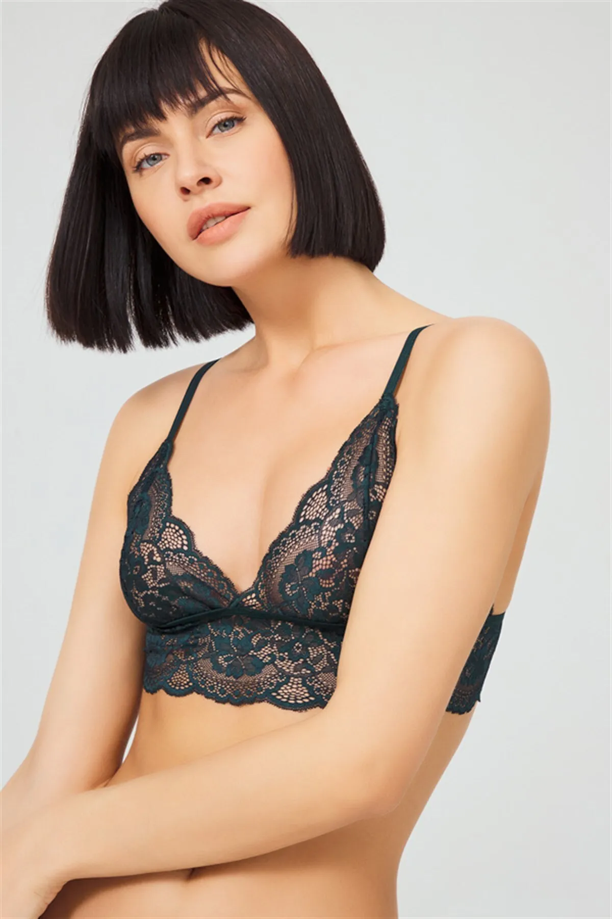 Cottonhill  Transparentes, bügelloses BH-Set aus Spitze von Tenan Green für Damen