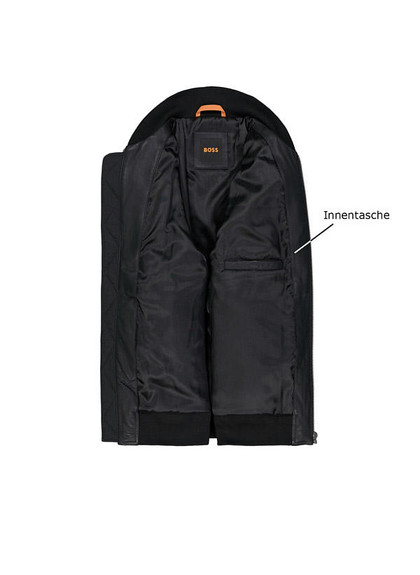 BOSS Orange, Lederblouson Juge, Lammleder, schwarz