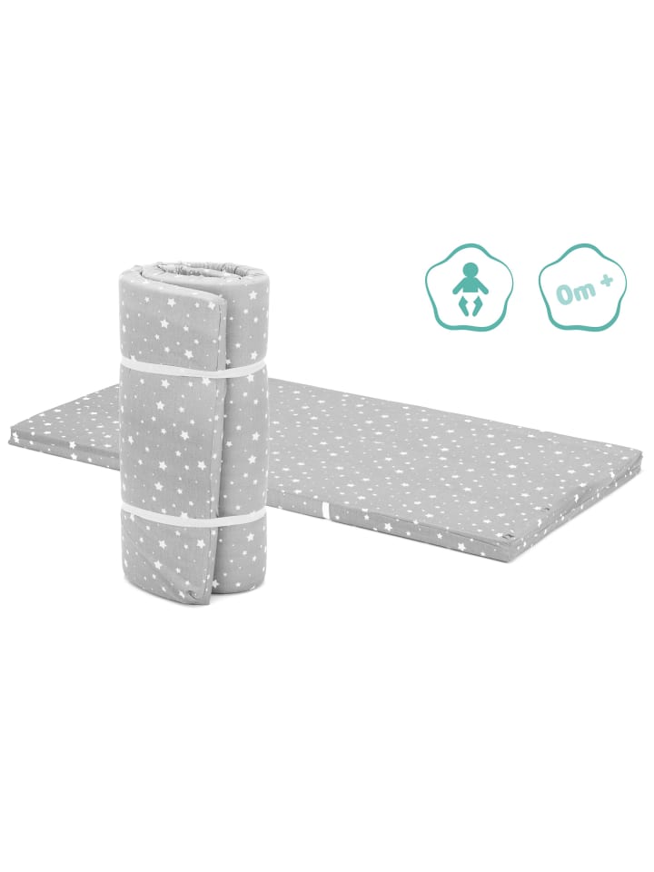 fillikid Reisebettmatratze Exklusiv 120 x 60 cm in Stars Grau günstig kaufen 60x120 cm