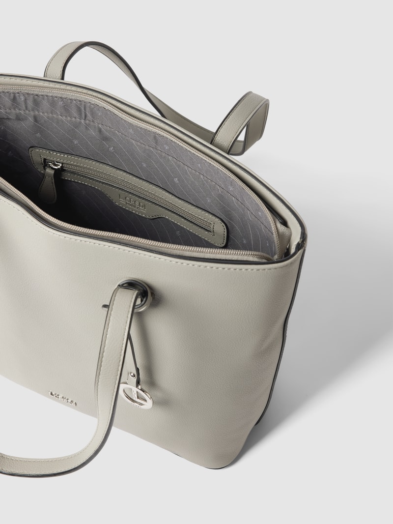 Shopper mit Label-Applikation Modell 'FILIPPA' in mittelgrau
