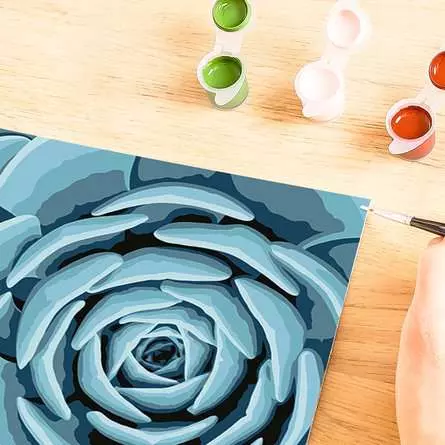 CreArt Botanisches Blau - Malen nach Zahlen für Erwachsene