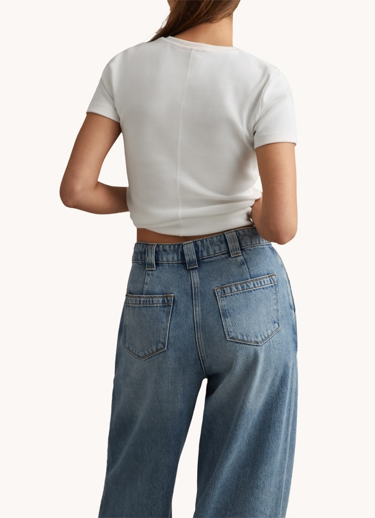 Reiss Victoria T-shirt with ribbed structure