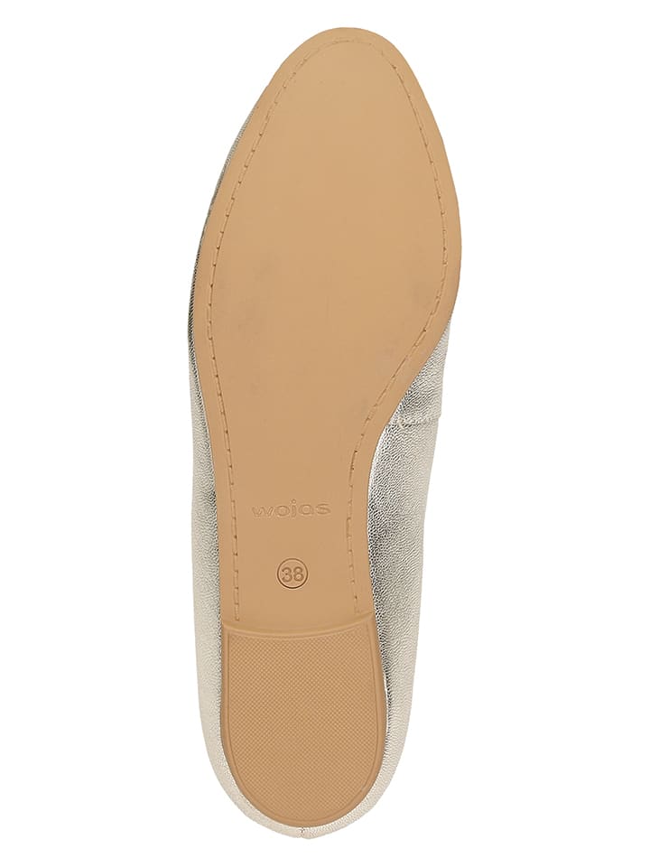 Wojas Leder-Ballerinas in Gold günstig kaufen