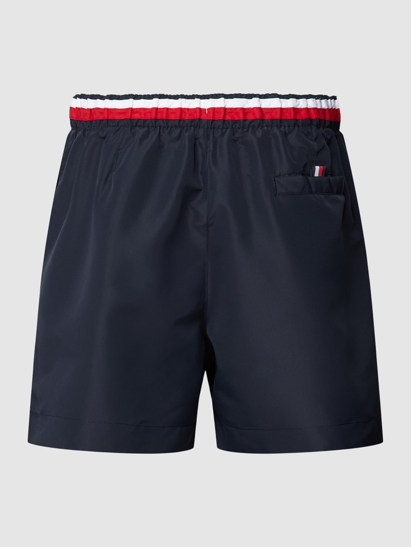 Badehose mit elastischem Logo-Bund in dunkelblau