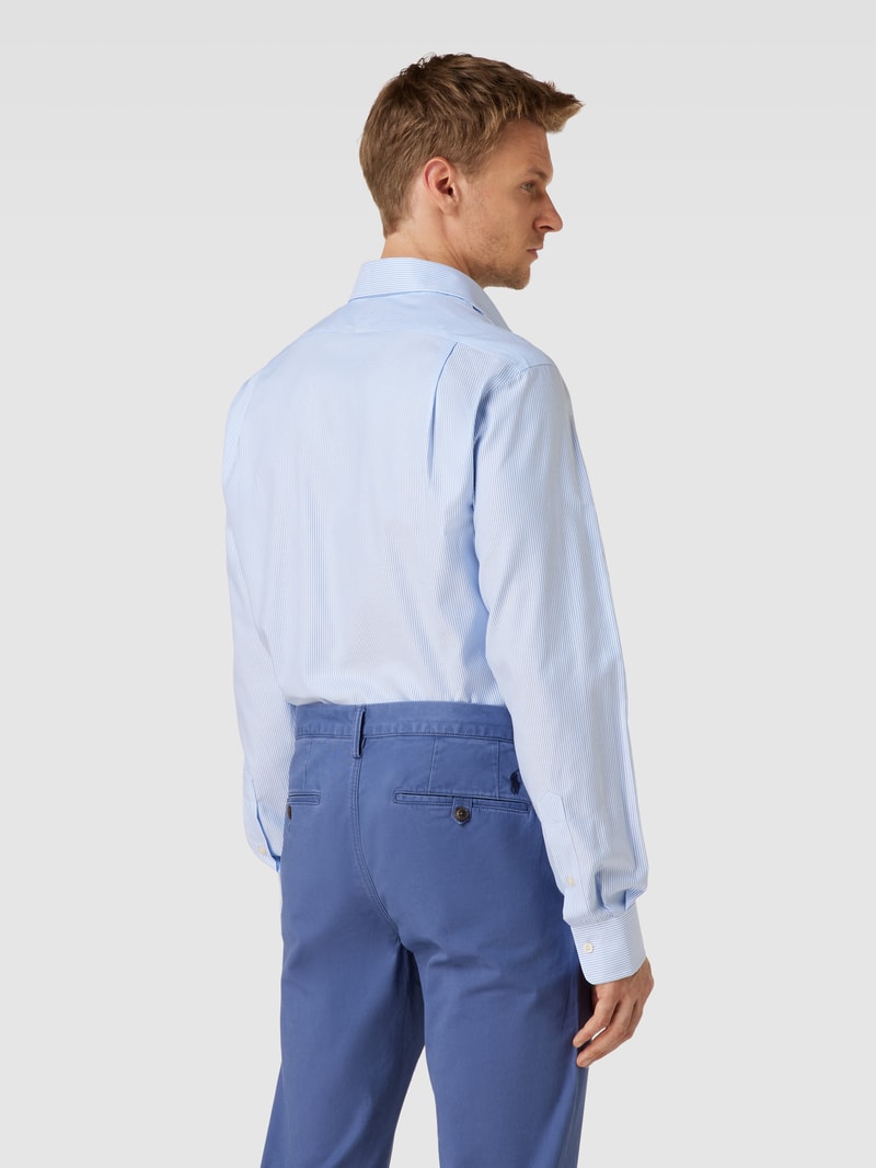 Slim Fit Business-Hemd mit Label-Stitching in bleu