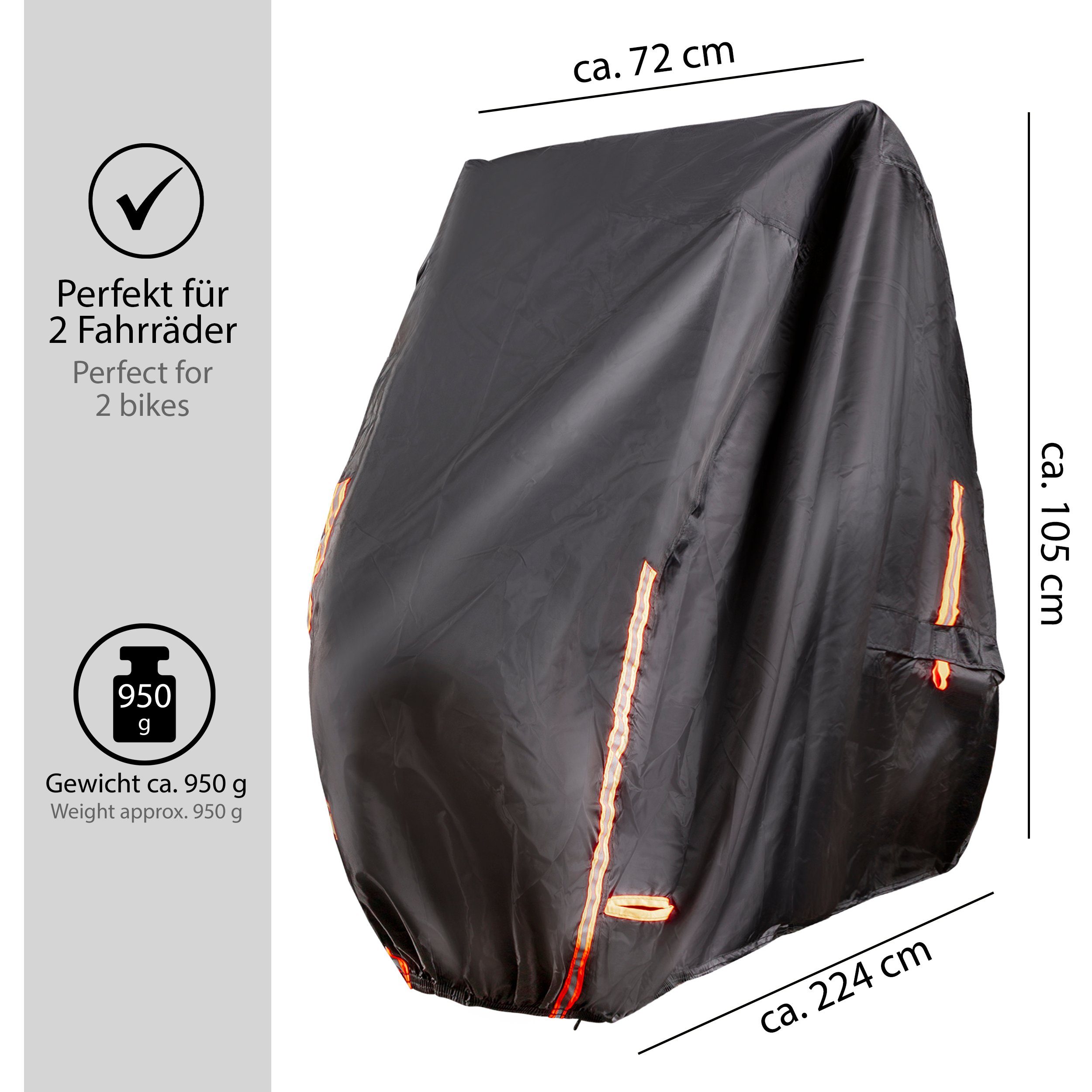 ONVAYA Fahrradschutzhülle Premium Fahrradabdeckung für 2 Fahrräder, wasserdichte Fahrradplane