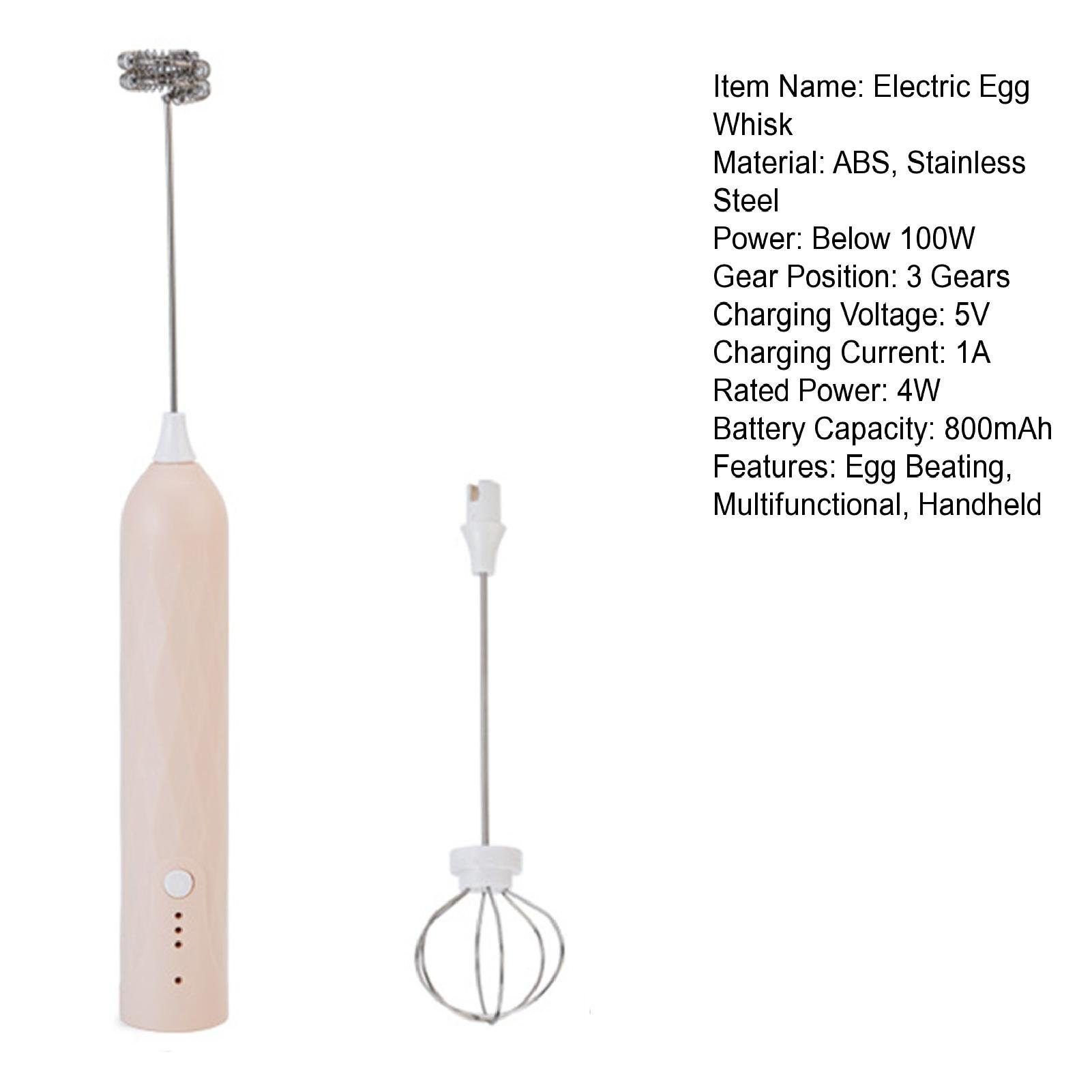 farfi Milchaufschäumer 2in 1 Hand-Milchaufschäumer,einstellbare Geschwindigkeit,USB-Aufladung, für Milchschaum und Eier