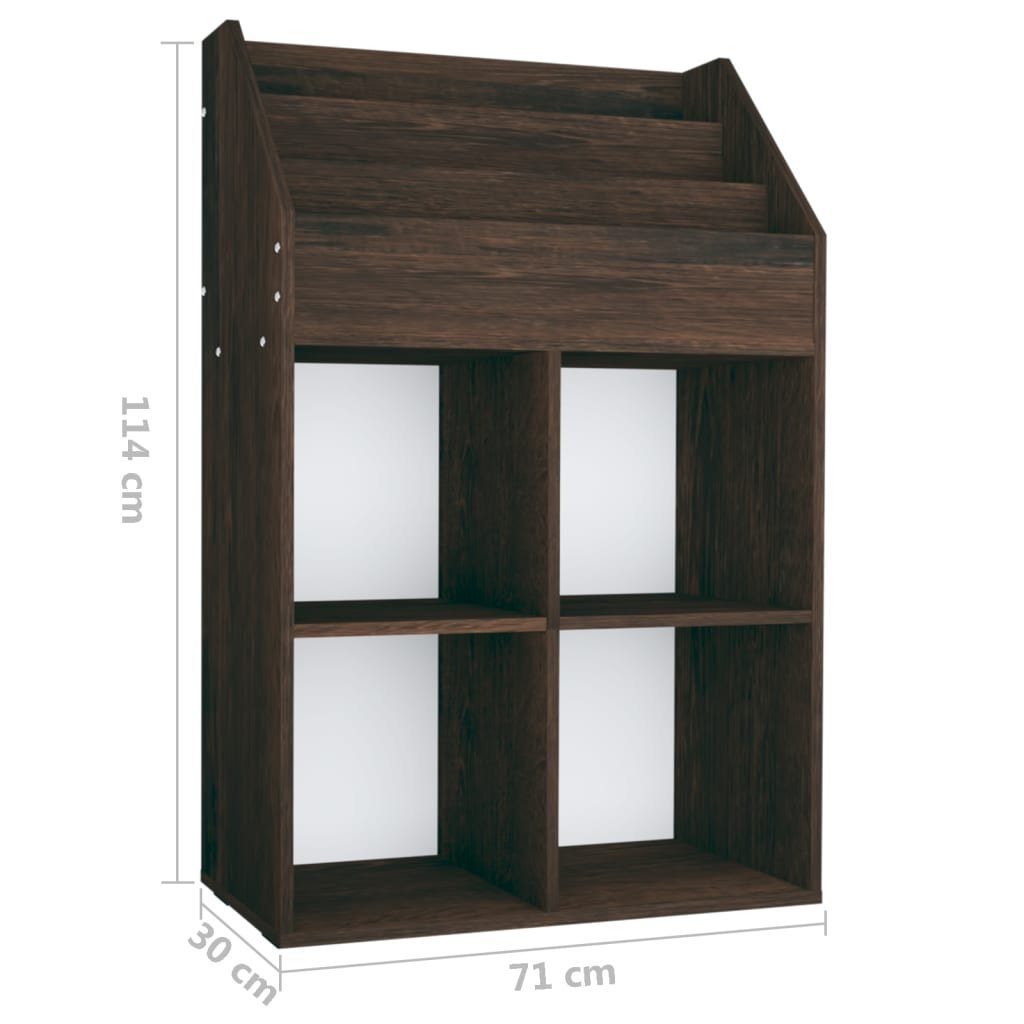 vidaXL Zeitungsständer Kinder-Bücherregal Räuchereiche 71x30x114 cm Spanplatte (1 St)