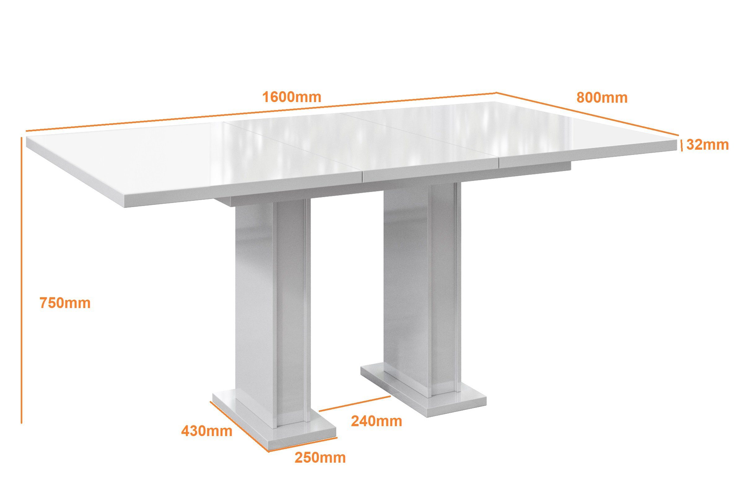 Compleo Esstisch Sole Esszimmertisch, ausziehbar 120-160 cm, Esszimmer