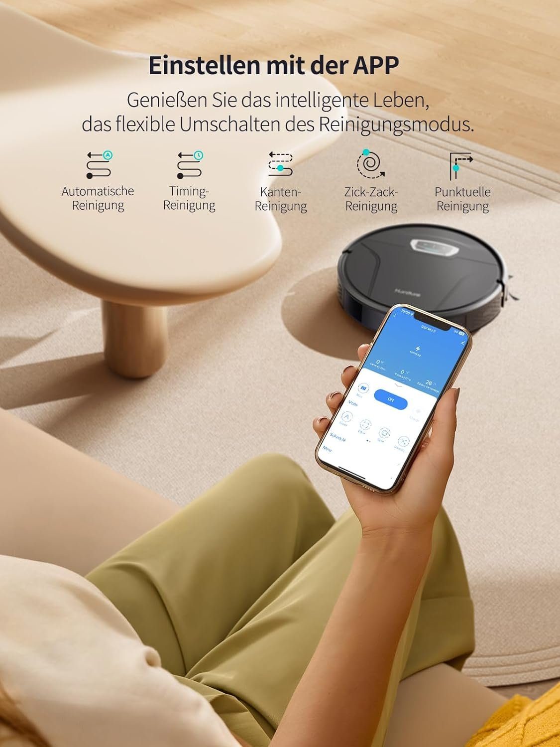 Honiture Saugroboter, Saugroboter mit Wischfunktion,G20 Pro Staubsauger Roboter mit 4500Pa Starke Saugkraft,7,6 cm Roboterstaubsauger mit APP Steuerung 180 Min Laufzeit