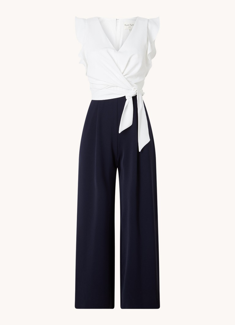 Phase Eight Petite Ayla wide fit jumpsuit with tie belt