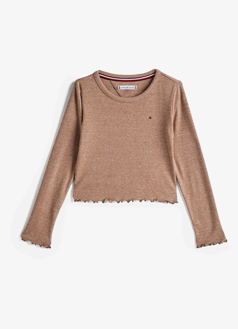 Tommy Hilfiger košulja dugih rukava s melange dizajnom i vezom logotipa