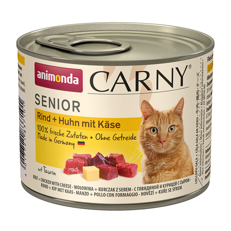 Animonda Nassfutter Animonda CARNY Senior Rind & Huhn mit Käse 24x200 g
