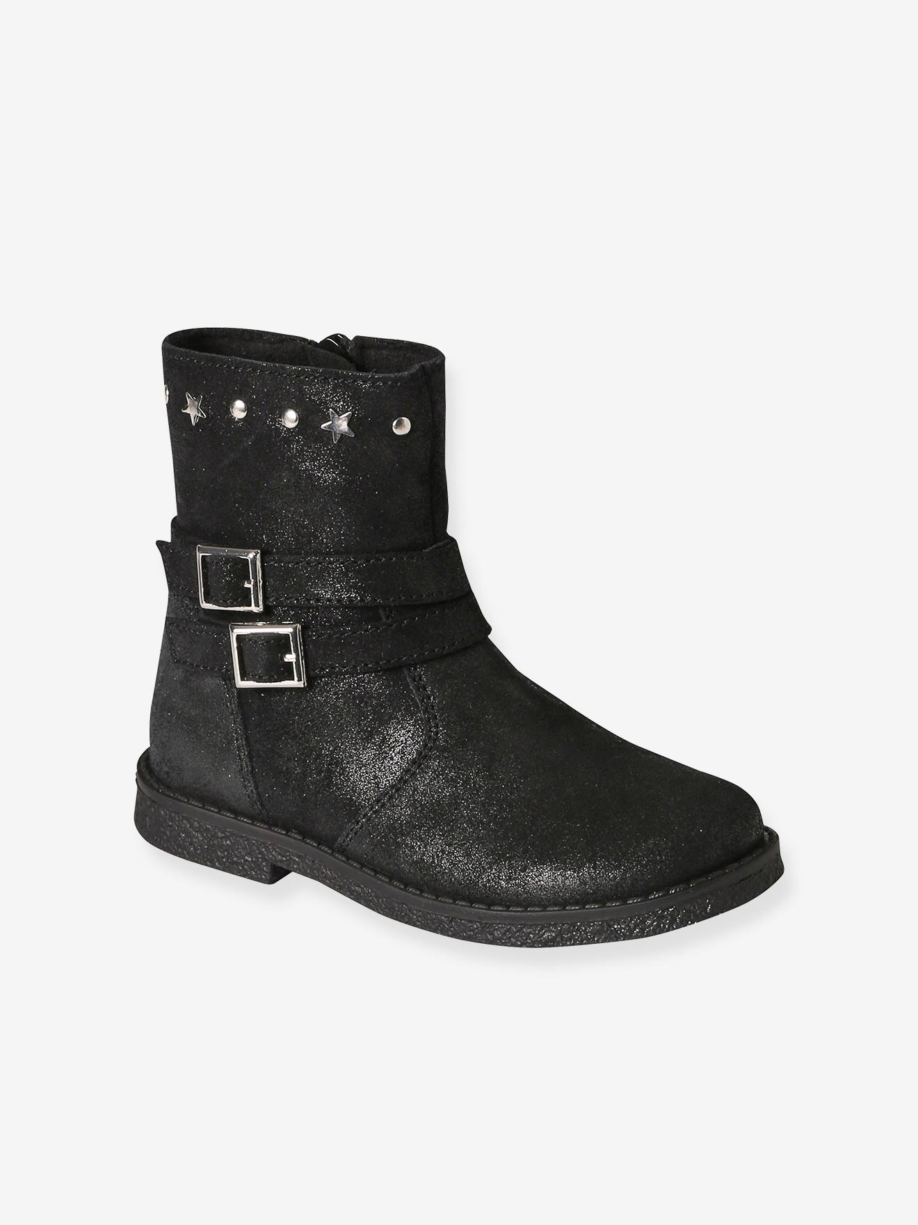 Vertbaudet Warme Mädchen Boots mit Anziehtrick - schwarz