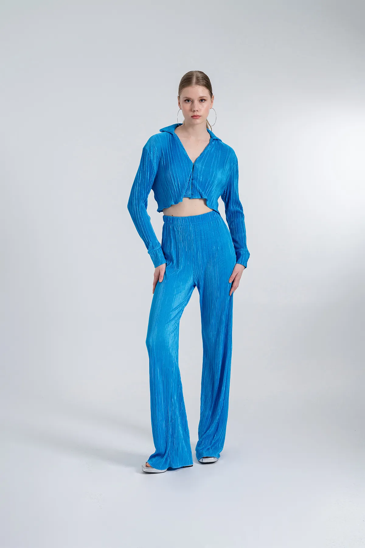 HOLLY LOLLY  Elastische Taille, flexible, bequeme Hose, Blau