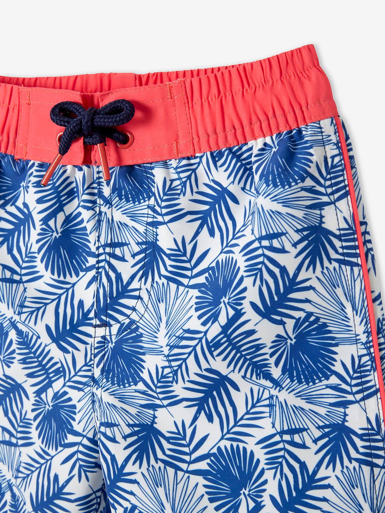 Short de bain imprimé feuille garçon blue imprimé