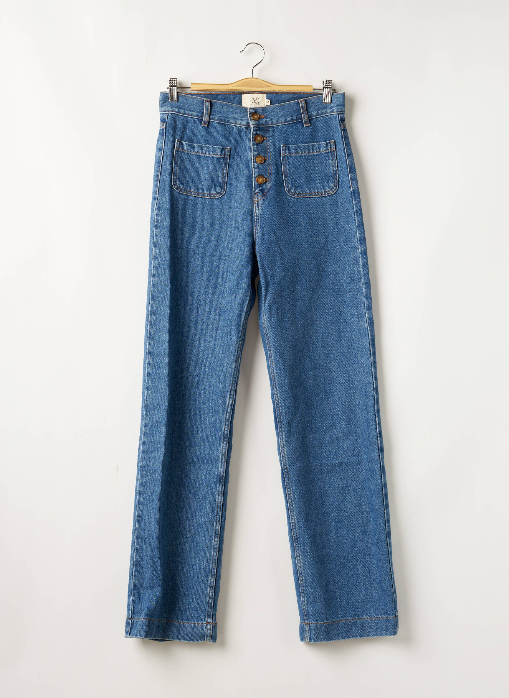 Orta Jeans Coupe Droite Femme couleur bleu