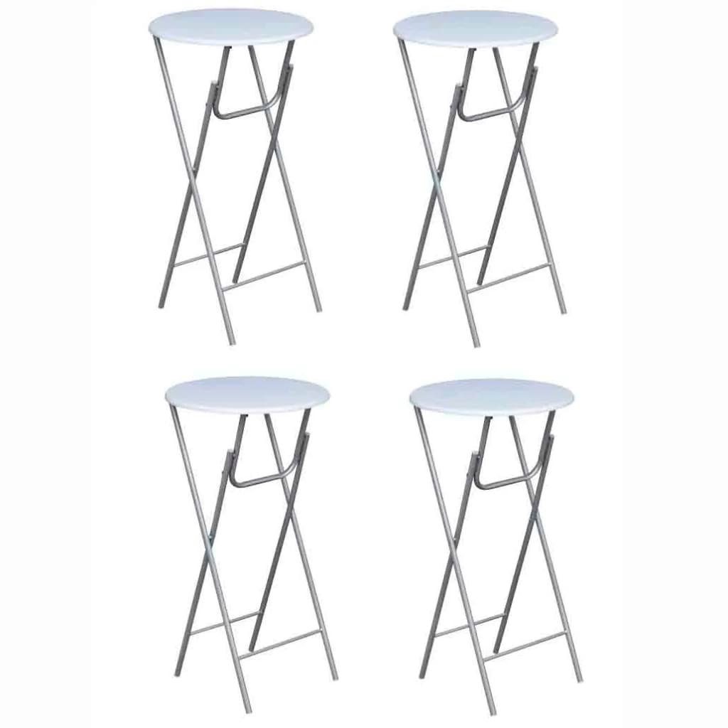 vidaXL Klapptisch Stehtische 4 Stk. mit MDF Tischplatte Weiß (4-St)