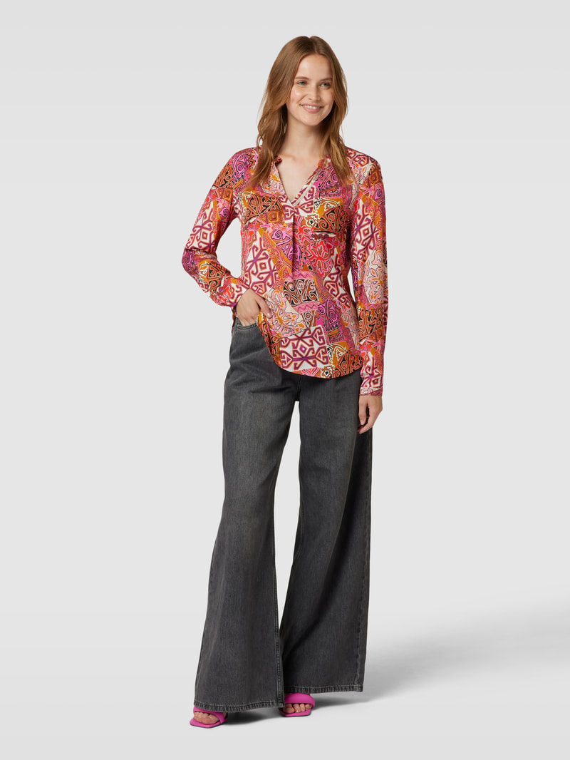 Blusenshirt mit Allover-Muster in pink
