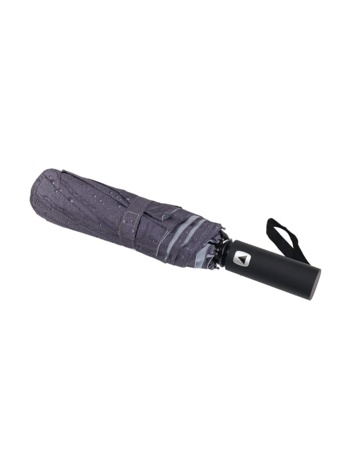 COFI 1453 Teleskop Taschenschirm mit Schutzhülle ø100 cm mit Tropfenmotiv in Grau günstig kaufen onesize