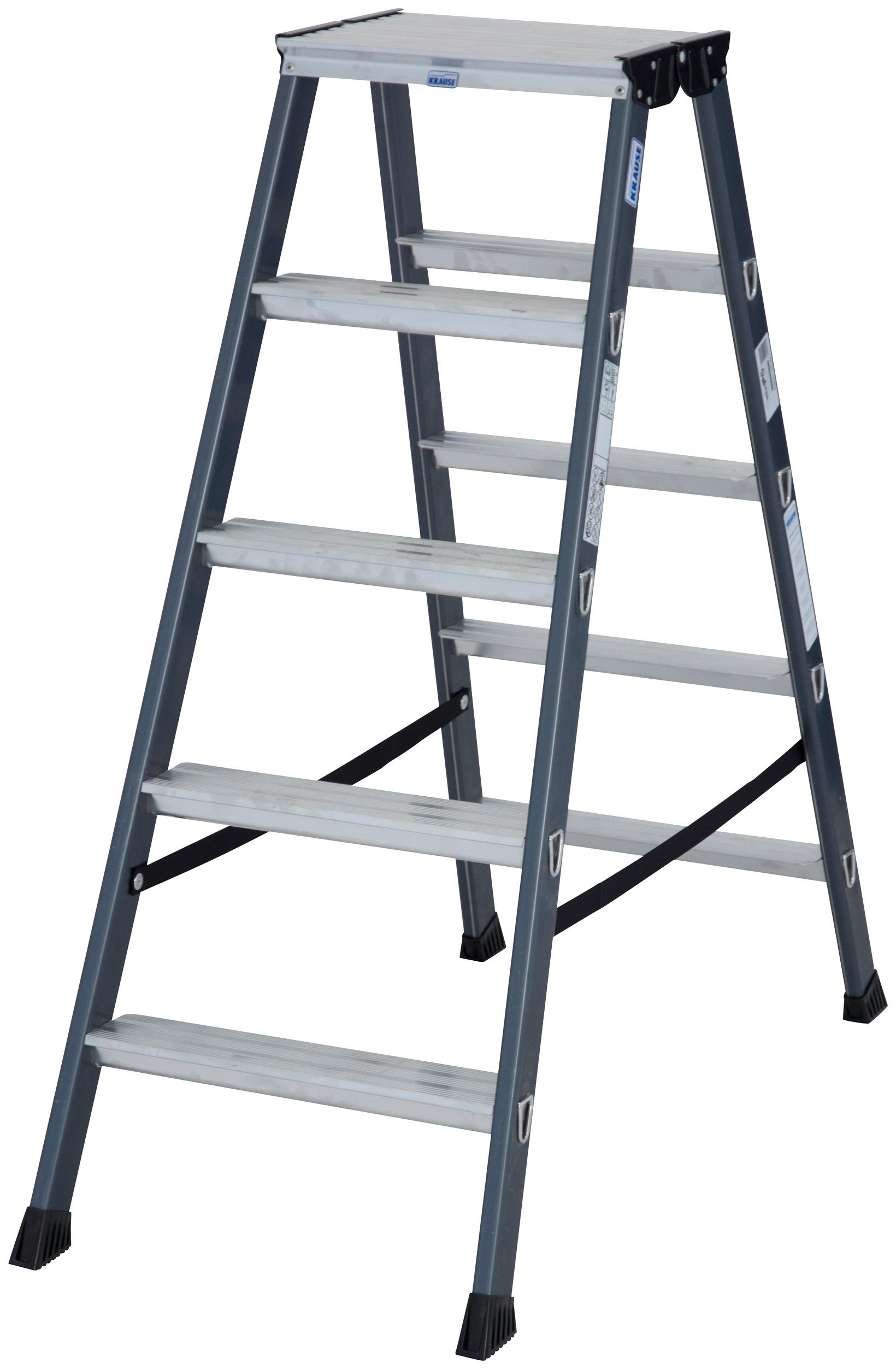 KRAUSE Doppelleiter SePro D, Alu eloxiert, 2x5 Stufen, Arbeitshöe ca. 263 cm