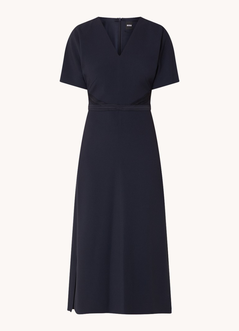 Vestido midi con escote en V Dawinga de HUGO BOSS