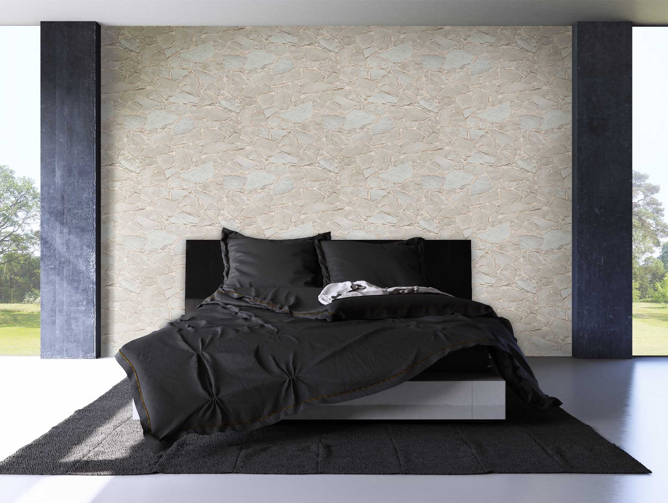 Newroom Vliestapete, Steintapete, Tapete, Grau, Steinoptik, Wohnzimmer, Ziegelstein, Backstein, Mauerwerk, Klinker, Tapete Steinoptik Wohnzimmer