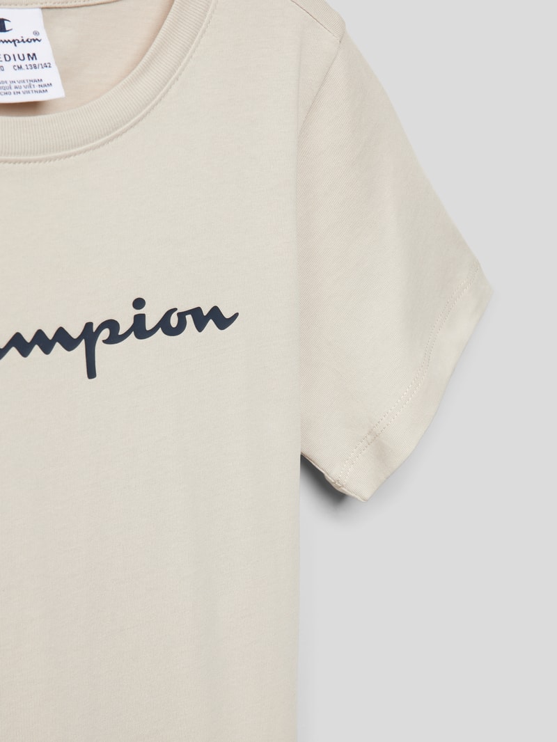 T-Shirt mit Logo-Print in sand