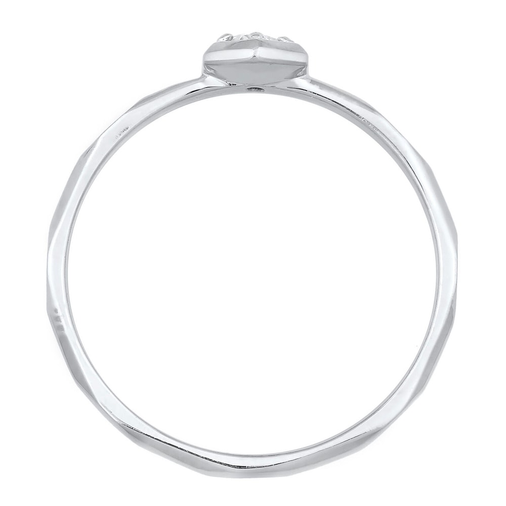 Elli Elli Bague Femmes Solitaire Géo Octagon avec cristal de zirconium en argent sterl Bague