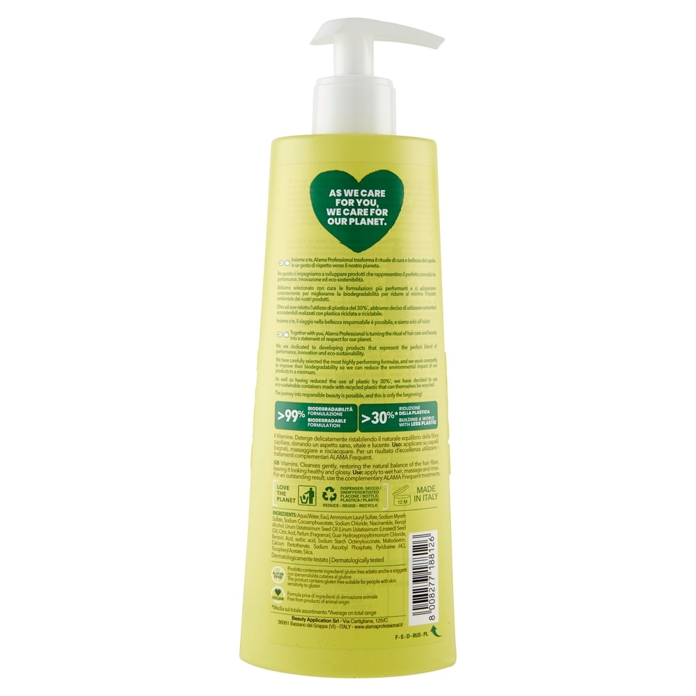 alama professional SHAMPOING USAGE FRÉQUENT POUR TOUS TYPES DE CHEVEUX 500 ML SHAMPOOING