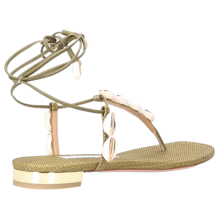 Aquazzura - Zehentrenner OF TO THE BEACH Kalbsleder - grün