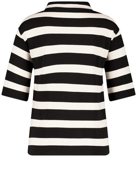 Gestreiftes Halbarmshirt aus Interlock Jersey