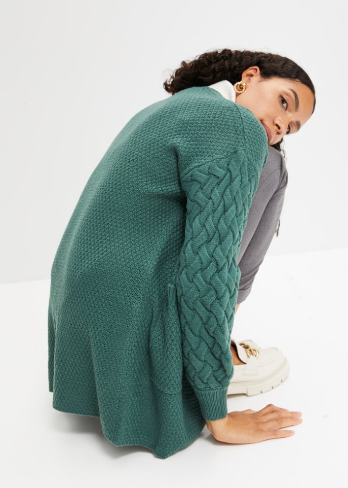 Cardigan mit Zopfmuster