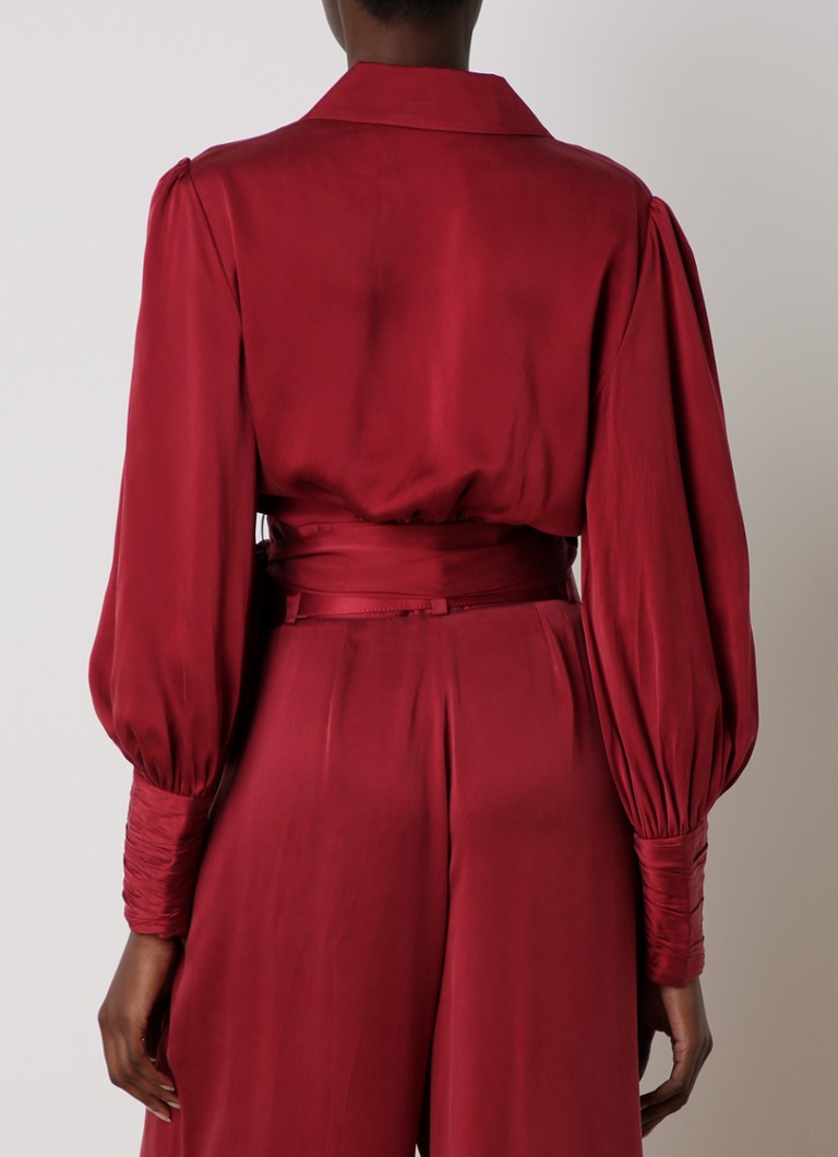 Zimmermann silk wrap top with balloon sleeves