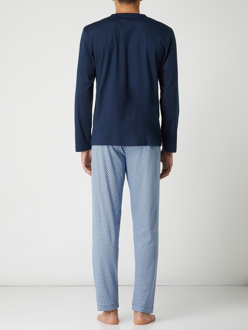 Regular Fit Pyjama aus Baumwolle in dunkelblau