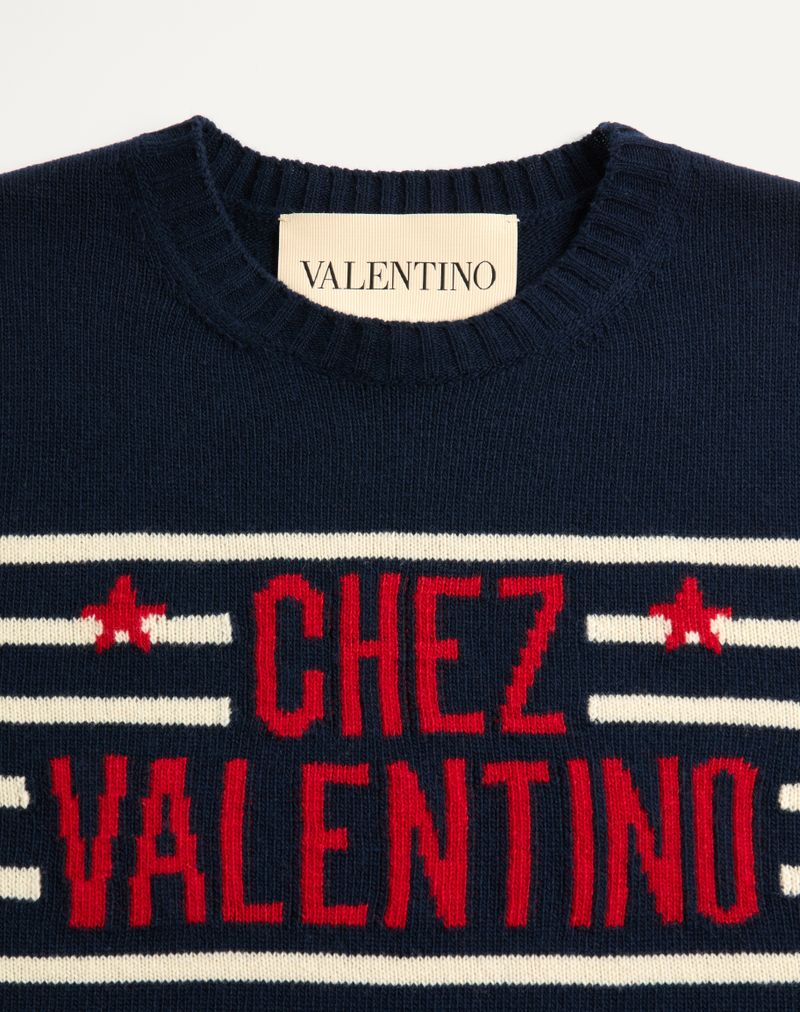 Wollen trui met jacquardpatroon van Chez Valentino