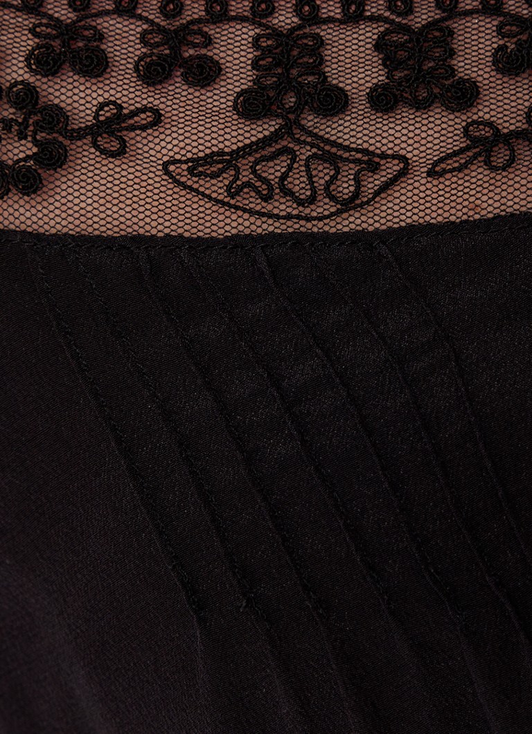 Gerard Darel Clara zīda spageti tops ar mežģīnēm