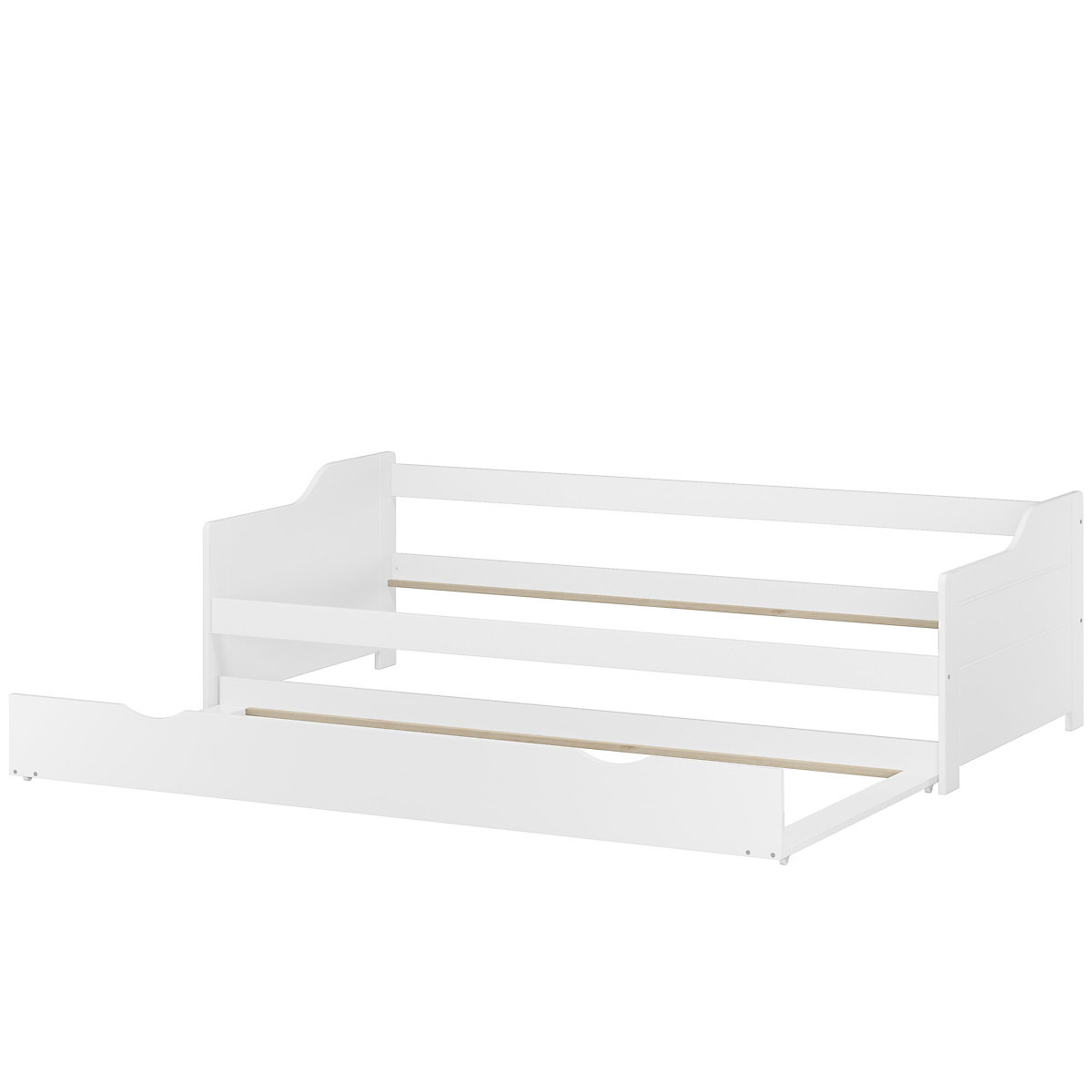 Set: Sofabett weiß aus Kiefer, Rost, Matratze 90x200