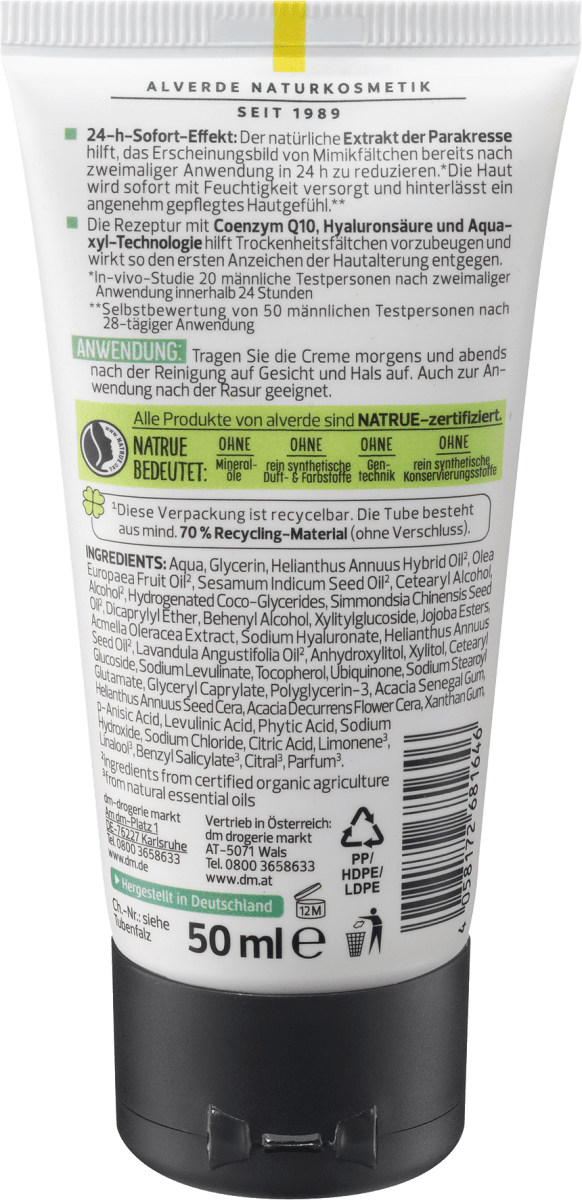 Anti Falten Gesichtscreme Active Nature Q10, 50 ml