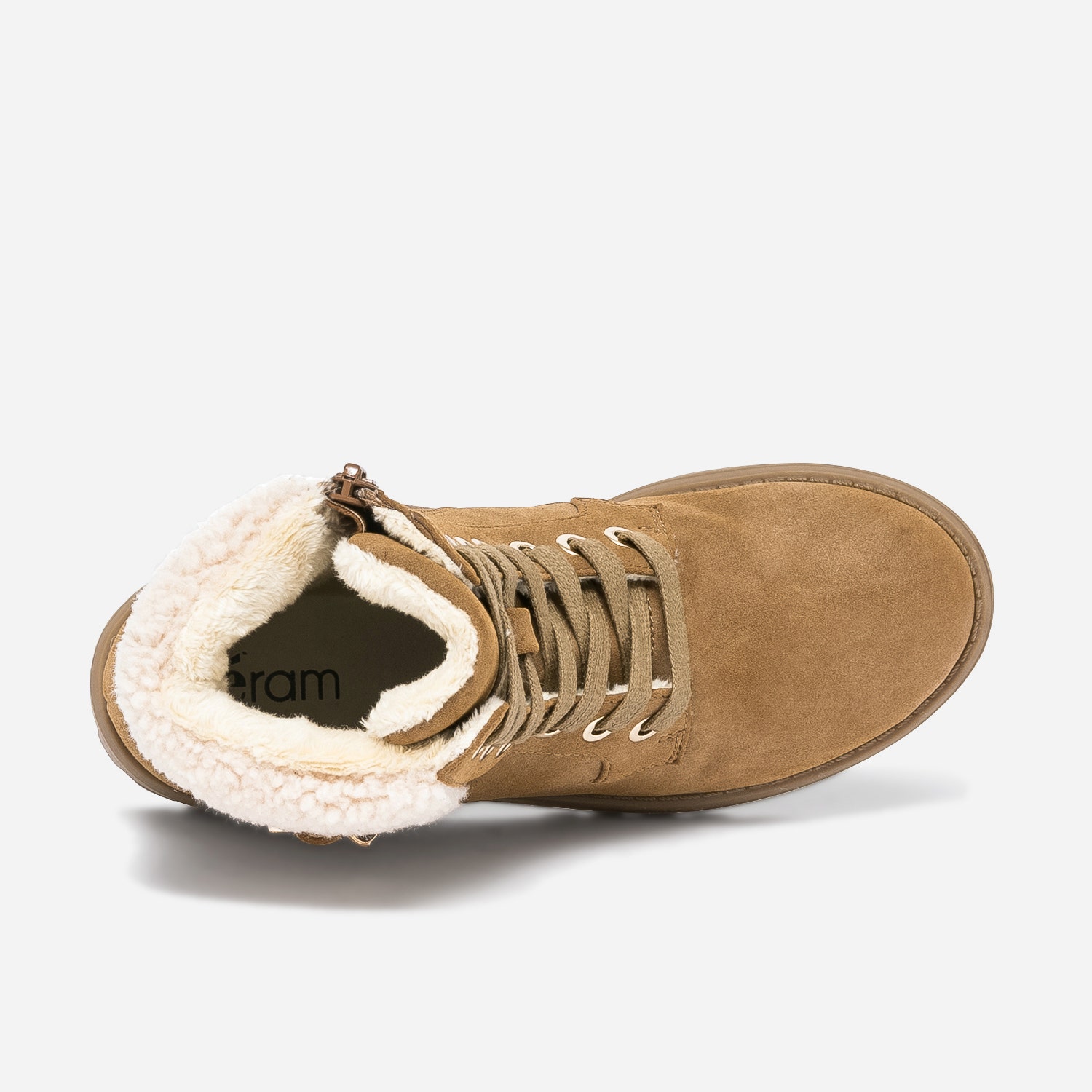 Boots à lacet camel fourré