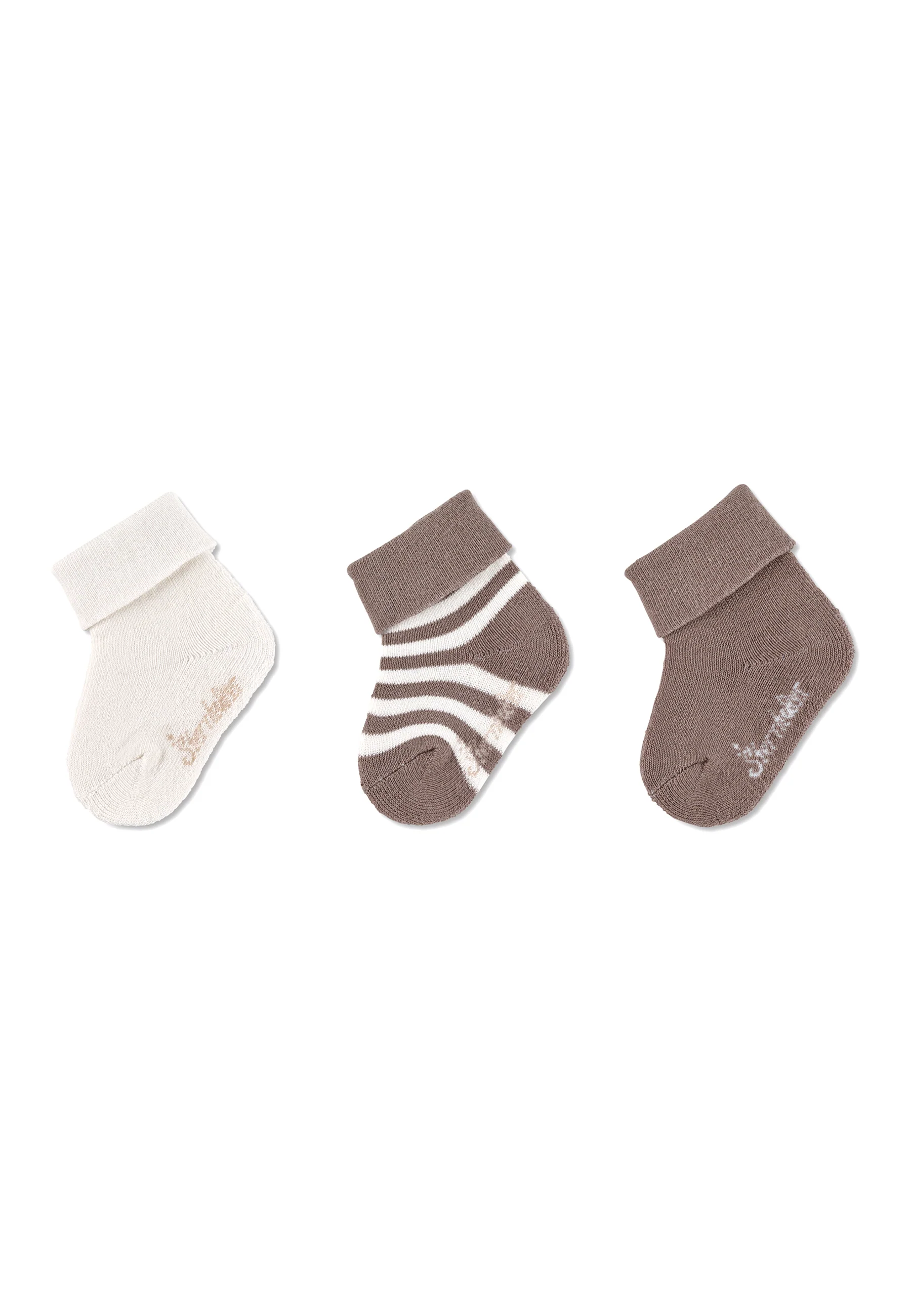GOTS Babysocken 3er-Pack uni, Ringel und uni