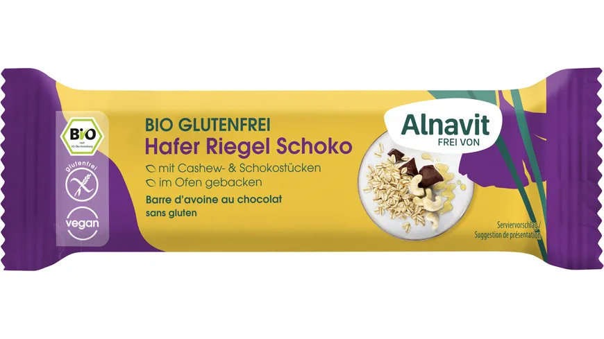 Alnavit Bio Hafer Riegel Schoko glutenfrei 50 g