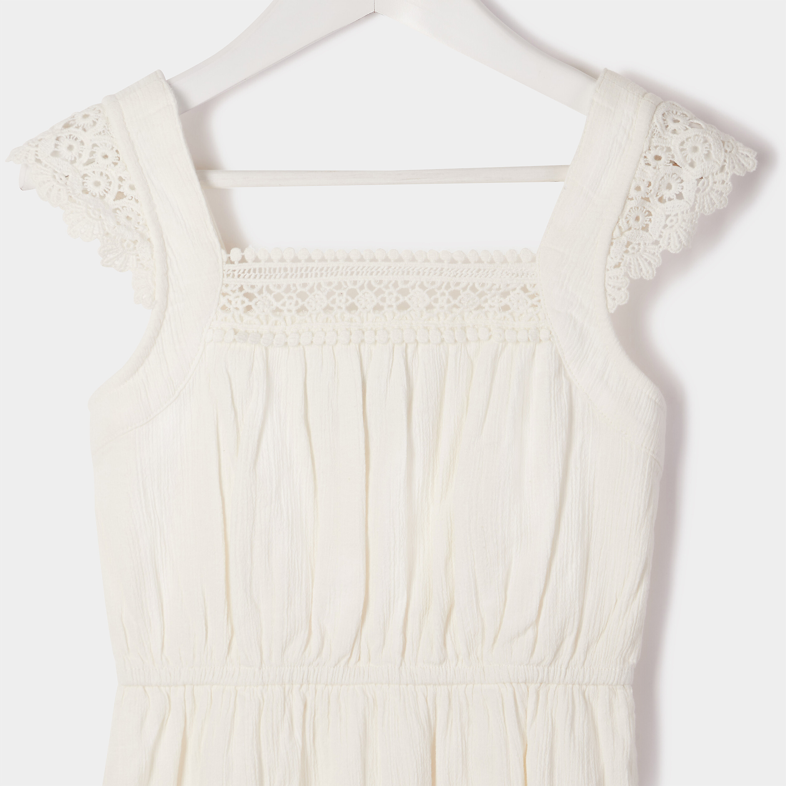 Ensemble robe à broderie et chouchou ecru fille | La Halle