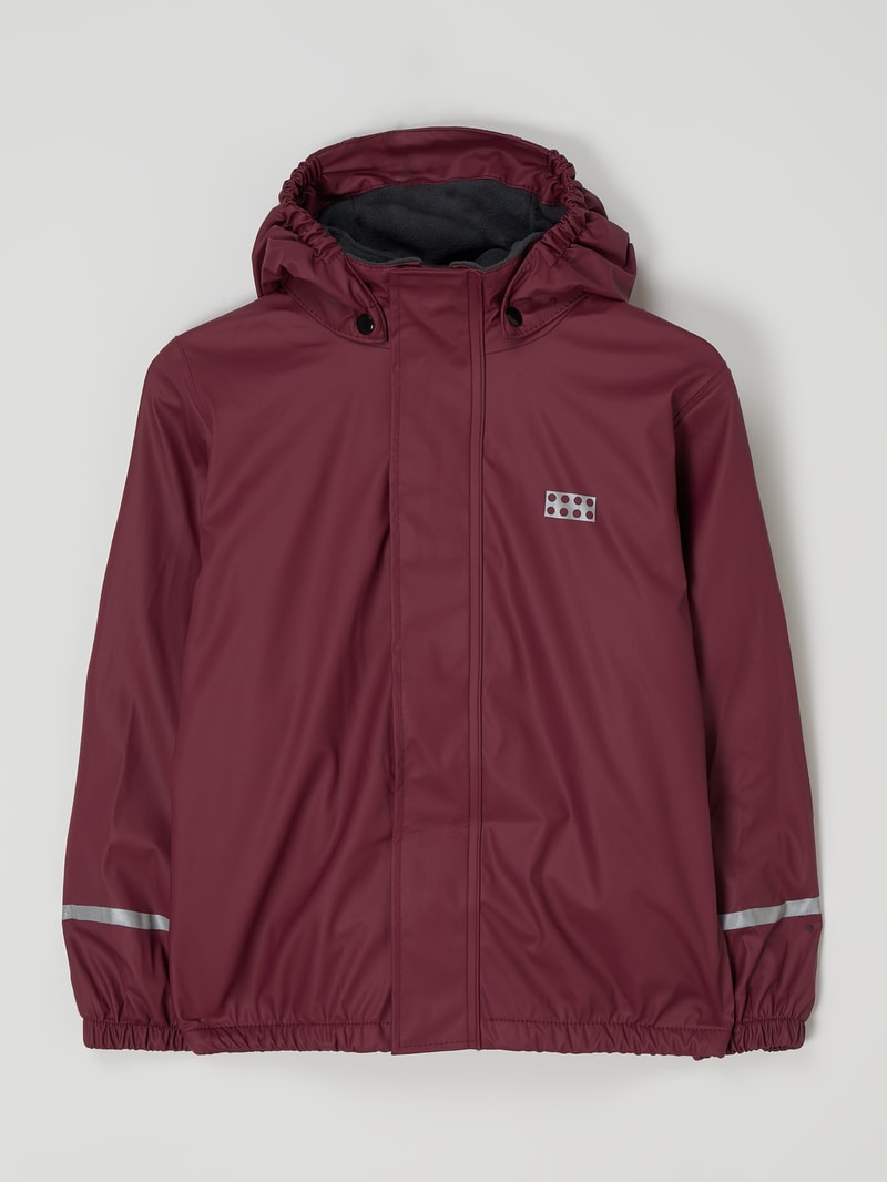 Jacke mit abnehmbarer Kapuze - wasserdicht in bordeaux rot