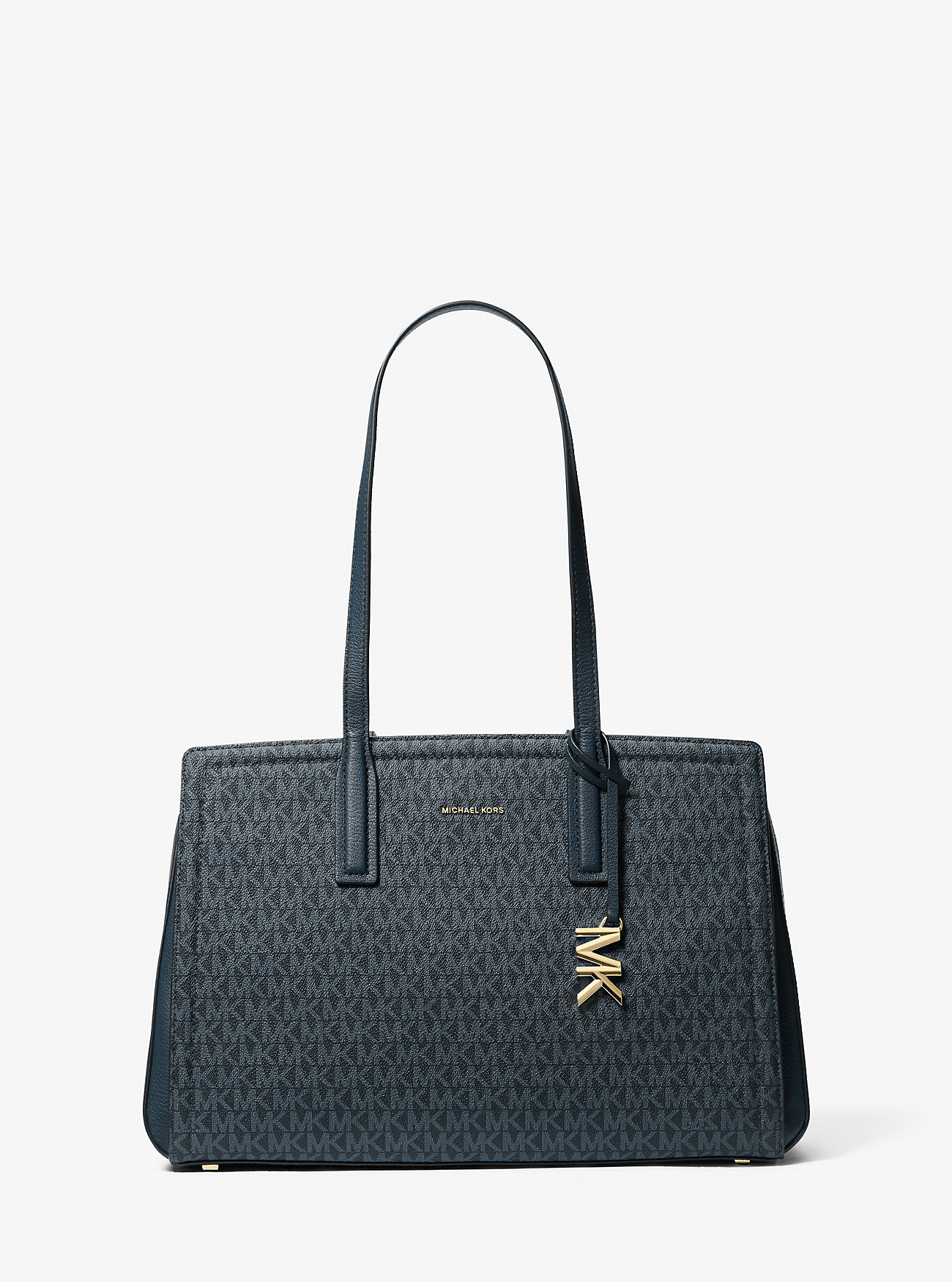 Laila Medium Signature Logo Tote Bag - ADMRL/PLBLÅ